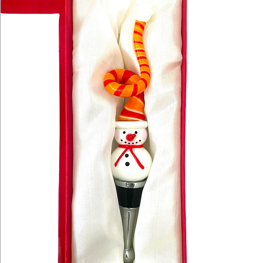 NIB Snowman bottle stopper. Wine stopper